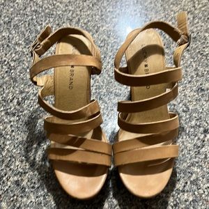 LUCKY BRAND wedge sandals Beige/Brown